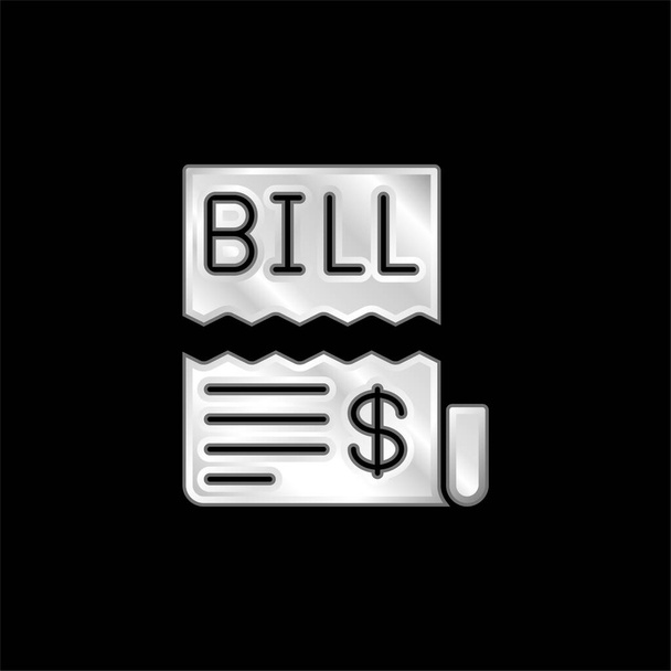 Bill ezüst bevonatú fém ikon - Vektor, kép
