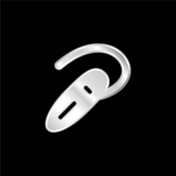 Bluetoothヘッドセット銀メッキ金属アイコン - ベクター画像