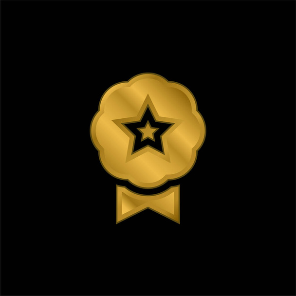Badge gold plated metalic icon or logo vector - Vector, Image