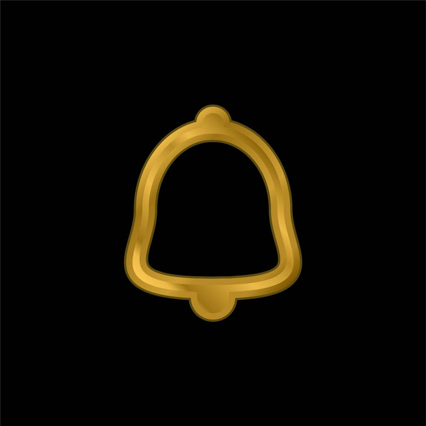 Alarm Bell Outline gold plated metalic icon or logo vector - Vector, Image