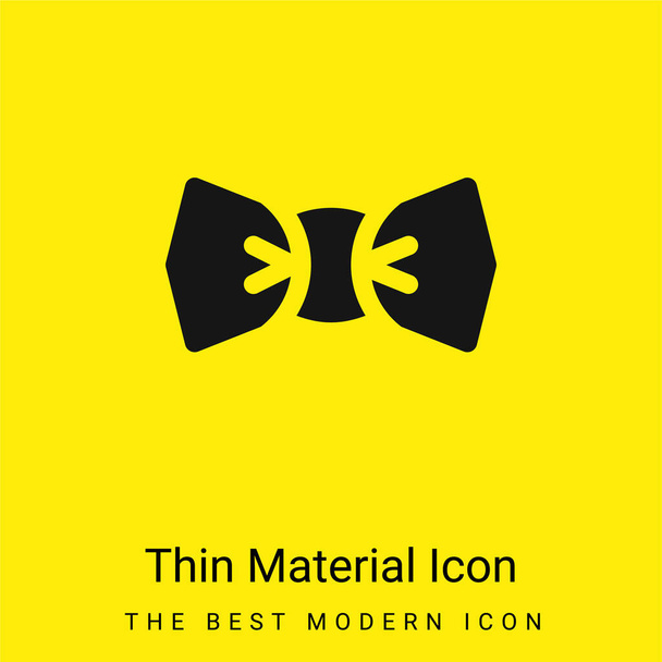 Bow Tie minimal bright yellow material icon - Vector, Image