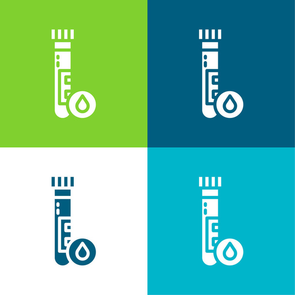 Vérminta Lapos négy szín minimális ikon készlet - Vektor, kép