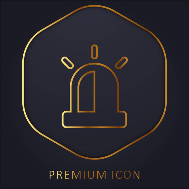 Alarma de línea dorada logotipo premium o icono - Vector, Imagen