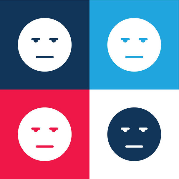 Aburrido azul y rojo conjunto de iconos mínimo de cuatro colores - Vector, Imagen