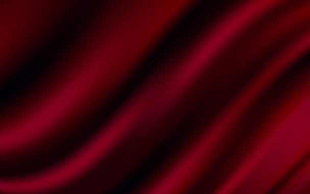 Luxusní červené hedvábí pozadí tkaniny. Tmavě červený satén s vlnitými záhyby. Textura saténový sametový materiál s přechodovou síťkou pro luxusní elegantní design s prostorem pro text. Vektorové abstraktní pozadí EPS10 - Vektor, obrázek