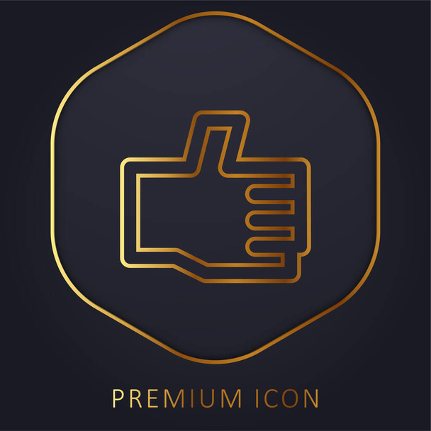 Approva il logo o l'icona premium della linea dorata - Vettoriali, immagini
