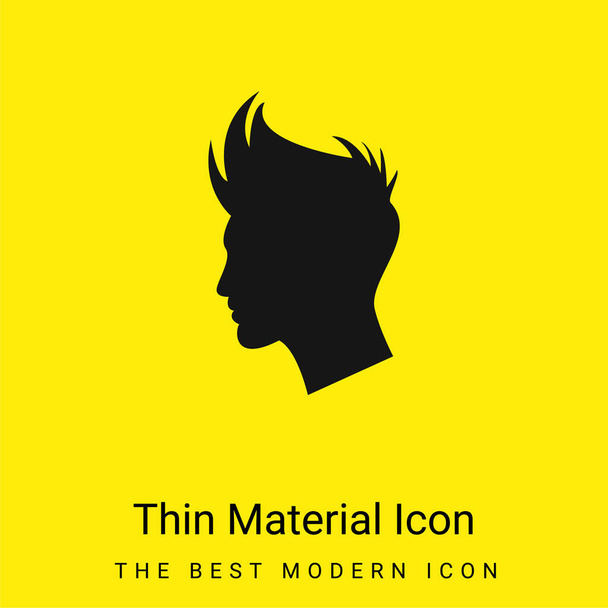 Boy Hair Shape minimal bright yellow material icon - Vector, Image