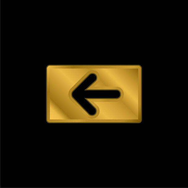 Backspace chave banhado a ouro ícone metálico ou vetor logotipo - Vetor, Imagem