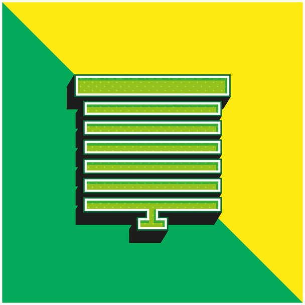 Vak Zöld és sárga modern 3D vektor ikon logó - Vektor, kép
