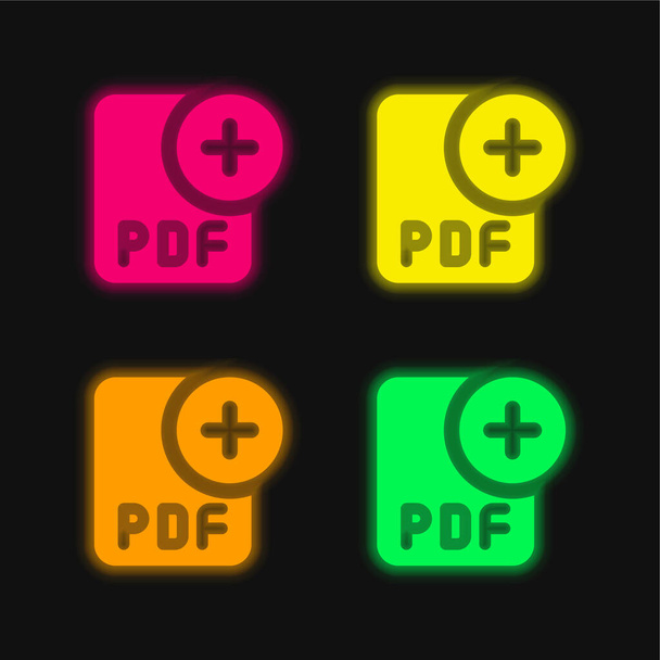 Додати чотири кольори, що світяться неоном Векторна піктограма
 - Вектор, зображення
