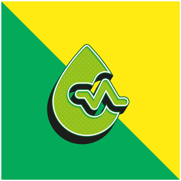Blutdruck Grünes und gelbes modernes 3D-Vektorsymbol-Logo - Vektor, Bild