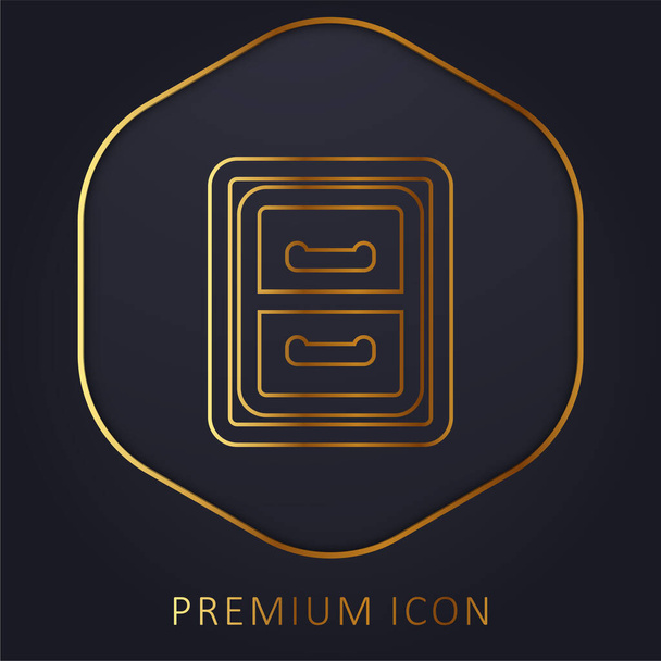 Archív Bútor vázlat Drawers arany vonal prémium logó vagy ikon - Vektor, kép