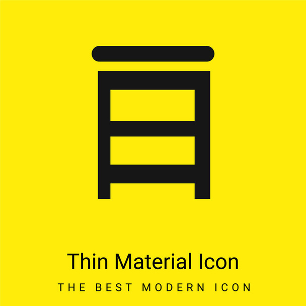 Escadas de quarto Ferramenta mínima ícone de material amarelo brilhante - Vetor, Imagem