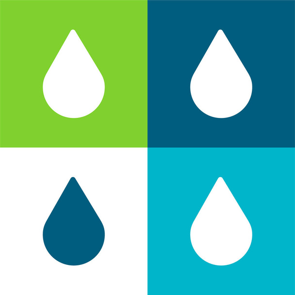 Blood Drop Flat négy szín minimális ikon készlet - Vektor, kép