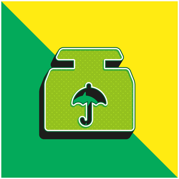 Doboz Zöld és sárga modern 3D vektor ikon logó - Vektor, kép