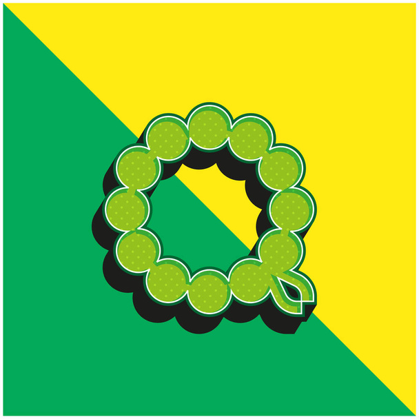 Bracelet Green and yellow modern 3d vector icon logo - Vector, Image