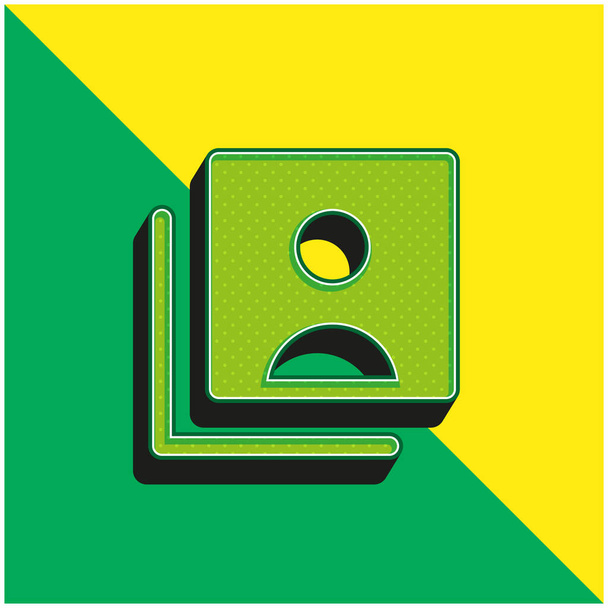 Rekeningen Groen en geel modern 3D vector pictogram logo - Vector, afbeelding