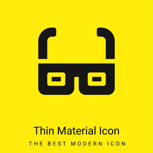 Gafas 3d mínimo icono de material amarillo brillante - Vector, Imagen