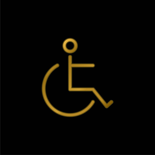 Accessibility Sign gold plated metalic icon or logo vector - Vector, Image