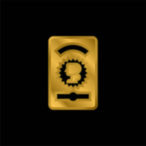 Άσσος του χρυσού επιχρυσωμένο μέταλλο εικονίδιο ή το λογότυπο διάνυσμα - Διάνυσμα, εικόνα
