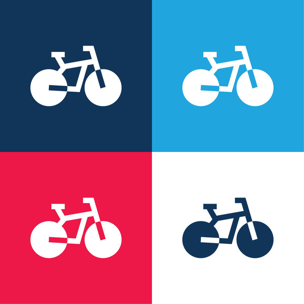 Bisiklet mavisi ve kırmızı dört renk simgesi seti - Vektör, Görsel