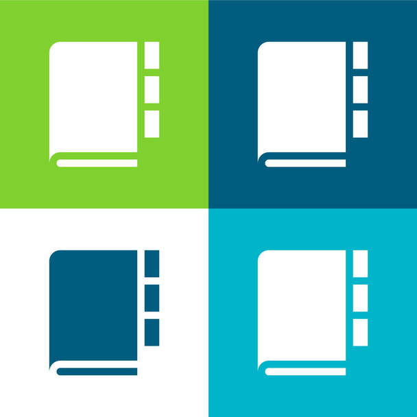 Agenda Piso de cuatro colores mínimo icono conjunto - Vector, imagen