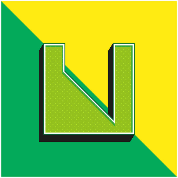 Absztrakt Zöld és sárga modern 3D vektor ikon logó - Vektor, kép