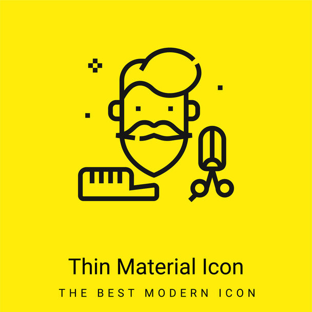 Barbe minime icône matérielle jaune vif - Vecteur, image