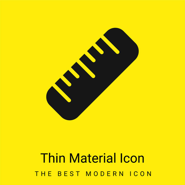 Regla grande mínimo icono de material amarillo brillante - Vector, Imagen