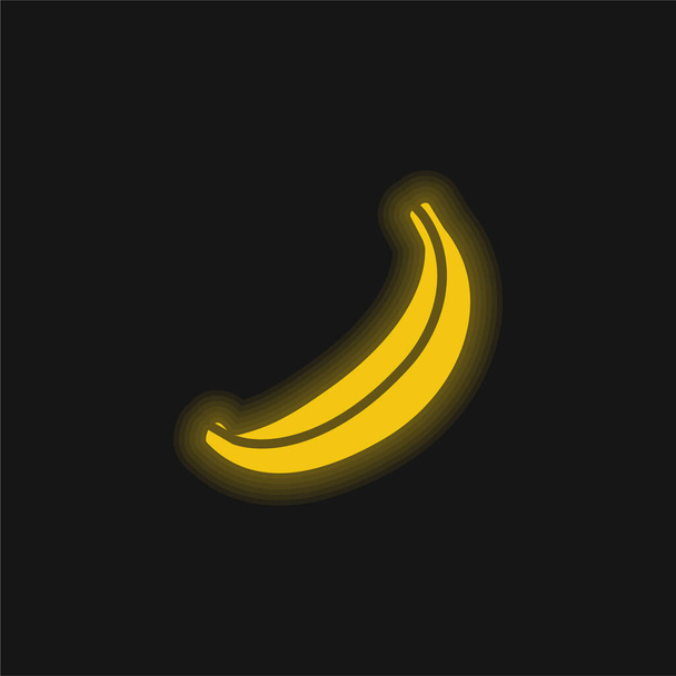 Icône néon jaune banane - Vecteur, image
