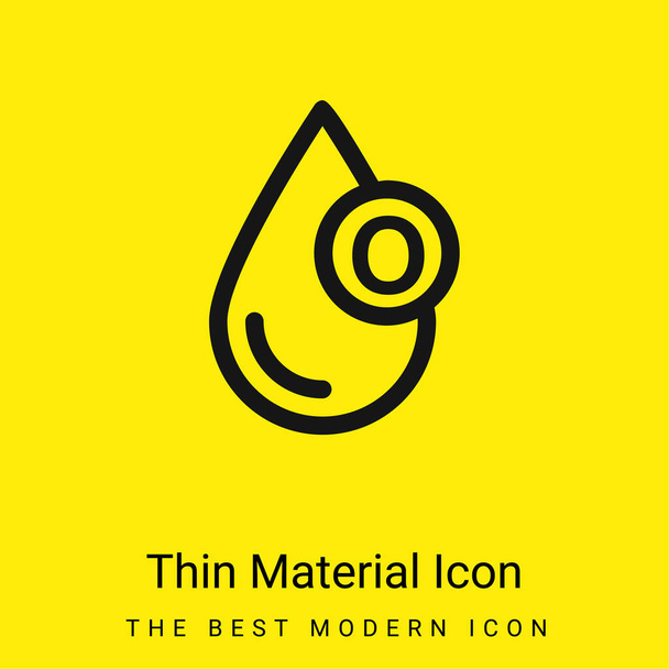 Blood Drop Symbol minimális élénk sárga anyag ikon - Vektor, kép