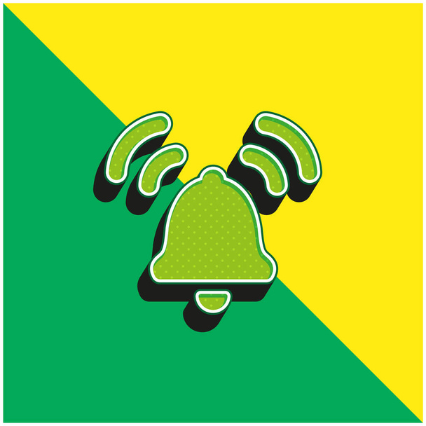 Alarma verde y amarillo moderno vector 3d icono logotipo - Vector, imagen