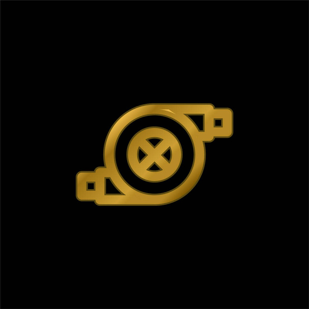 Filtro de ar banhado a ouro ícone metálico ou vetor logotipo - Vetor, Imagem