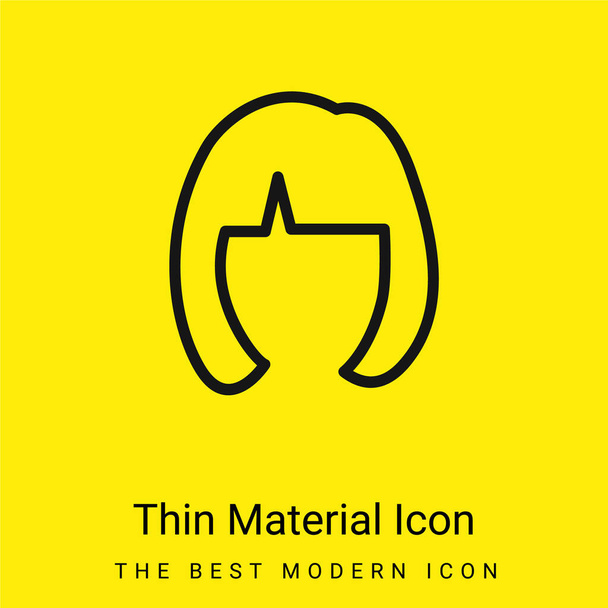 Blond Female Short Hair Shape minimal bright yellow material icon - Vector, Image