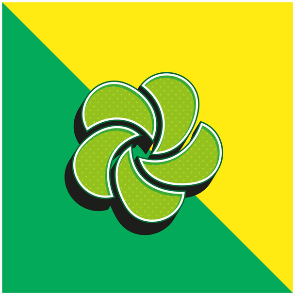Ayurveda verde y amarillo moderno vector 3d icono del logotipo - Vector, Imagen