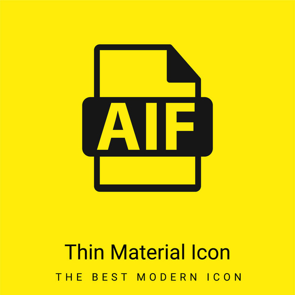 AIF Símbolo de archivo mínimo material amarillo brillante icono - Vector, imagen
