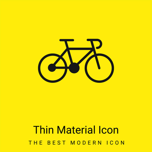 Bicicleta de un gimnasta mínimo icono de material amarillo brillante - Vector, Imagen