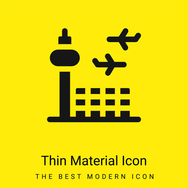 Airport minimal bright yellow material icon - Vector, Image
