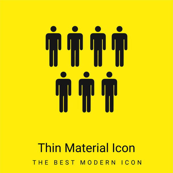 7 Persons Male Silhouettes minimal bright yellow material icon - Vector, Image