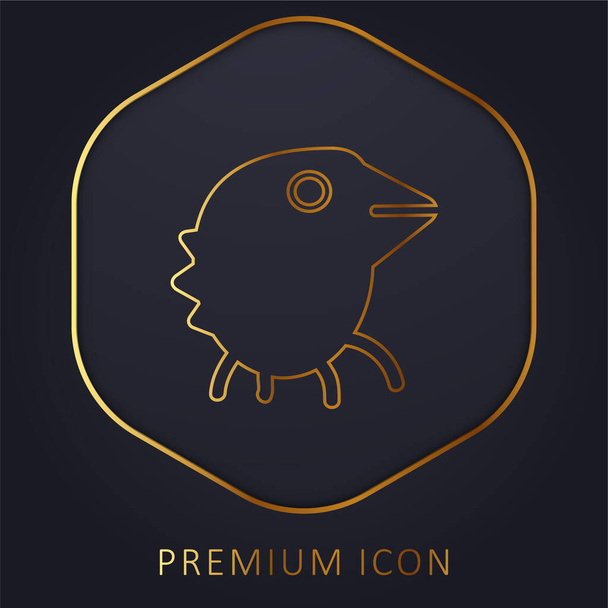 Monstruo de pájaro línea de oro logotipo premium o icono - Vector, Imagen