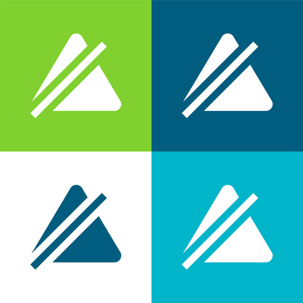 Bleiche flache vier Farben minimales Symbol-Set - Vektor, Bild