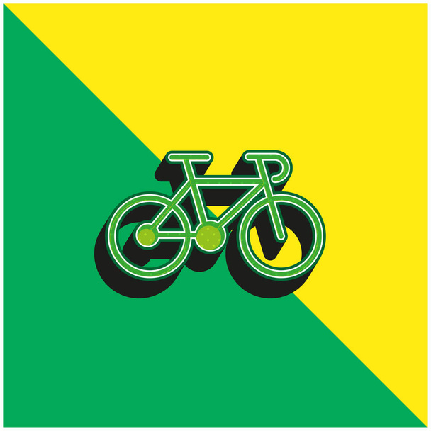 Bike Of A Gymnast Zelená a žlutá moderní 3D vektorové logo ikony - Vektor, obrázek