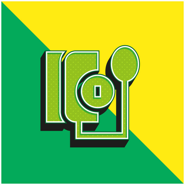 Manómetro de presión arterial verde y amarillo moderno vector 3d icono logotipo - Vector, imagen