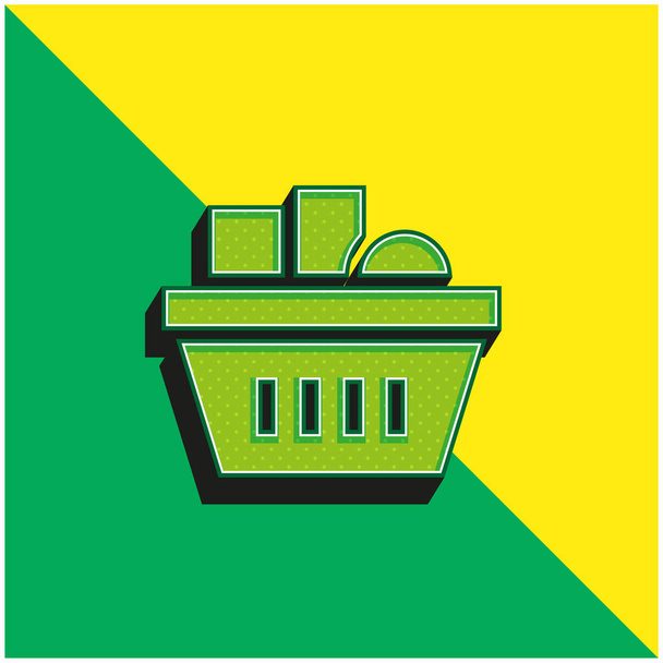 Басейн Зелений і жовтий сучасний 3d векторний логотип ікони - Вектор, зображення