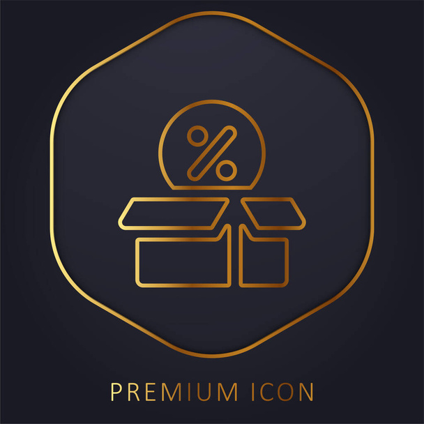 Box golden line premium logo or icon - Vector, Image