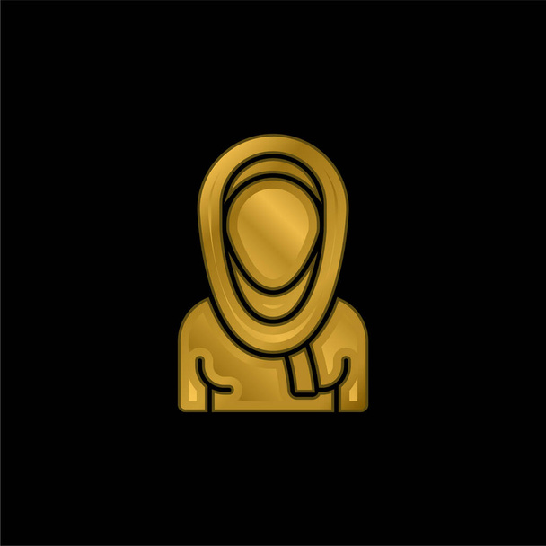 Ícone metálico banhado a ouro árabe ou vetor de logotipo - Vetor, Imagem