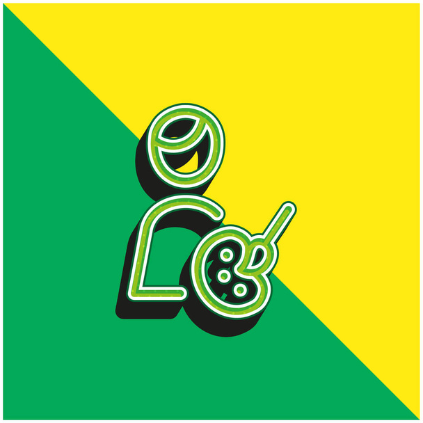 Καλλιτέχνης Πράσινο και κίτρινο σύγχρονο 3d διάνυσμα εικονίδιο λογότυπο - Διάνυσμα, εικόνα