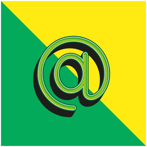 At Symbol Green and yellow modern 3d vector icon logo - Vector, Image