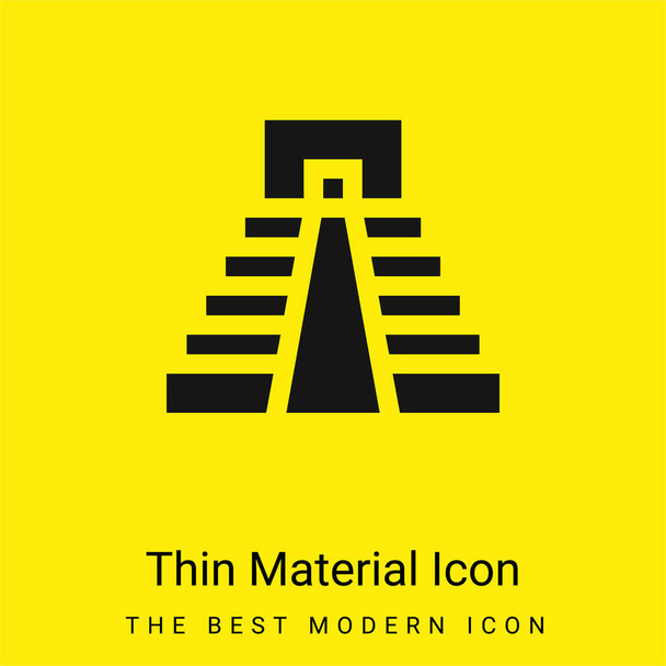 Azték piramis minimális fényes sárga anyag ikon - Vektor, kép