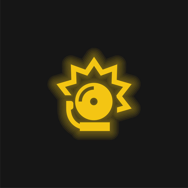 Alarm Podepsat žlutou zářící neonovou ikonu - Vektor, obrázek